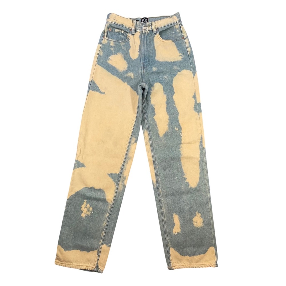 BDG Blue Bleached High-Rise Baggy Bleached Jeans Y2K Womens Size 25